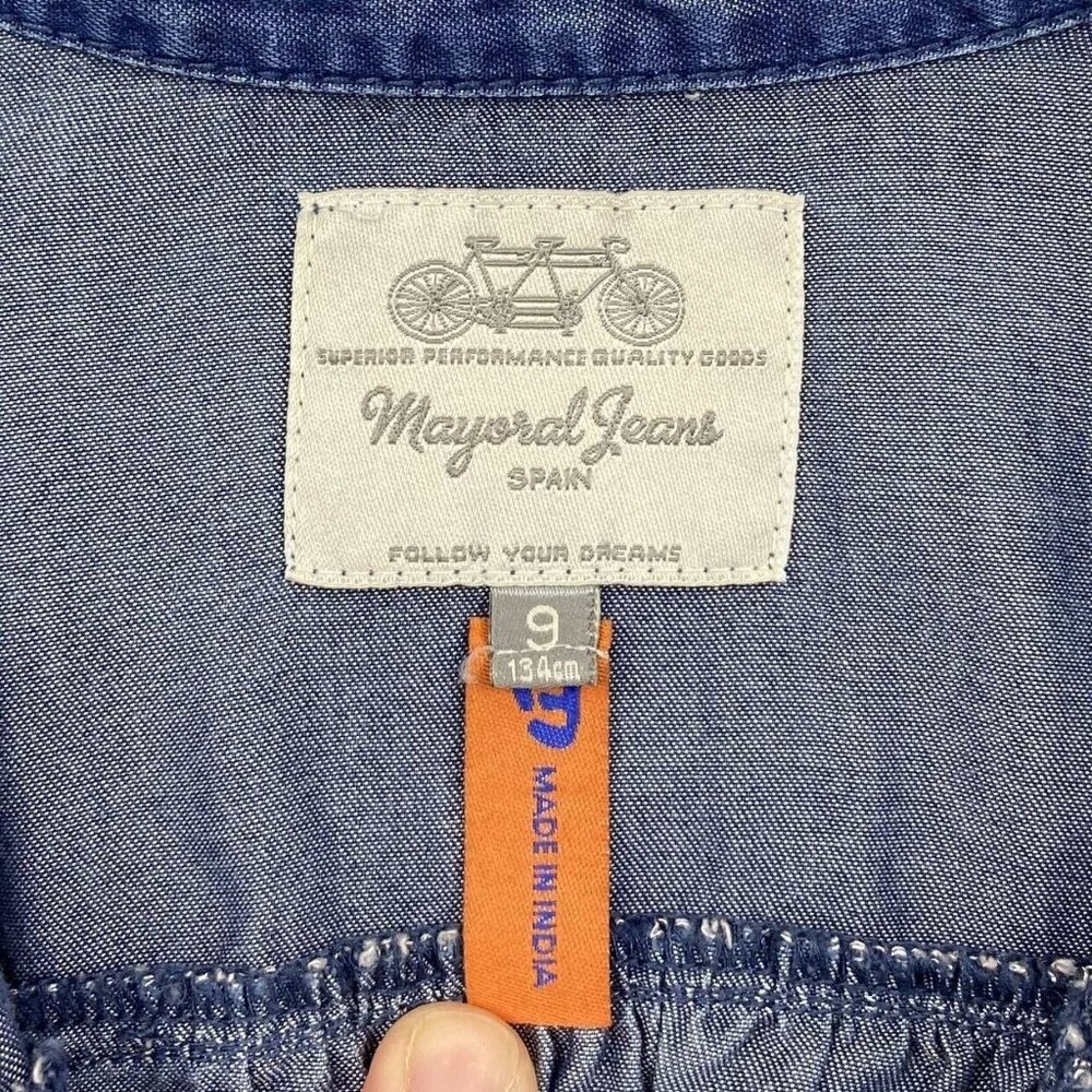 Mayoral Jeans Lace Trimmed Denim Dress - Picture 8 of 10